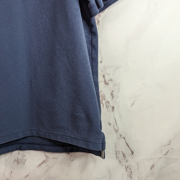 Duluth Trading Co Polo Shirt Men Size Large Short Sleeve Navy Blue Gusseted Top - Picture 4 of 9